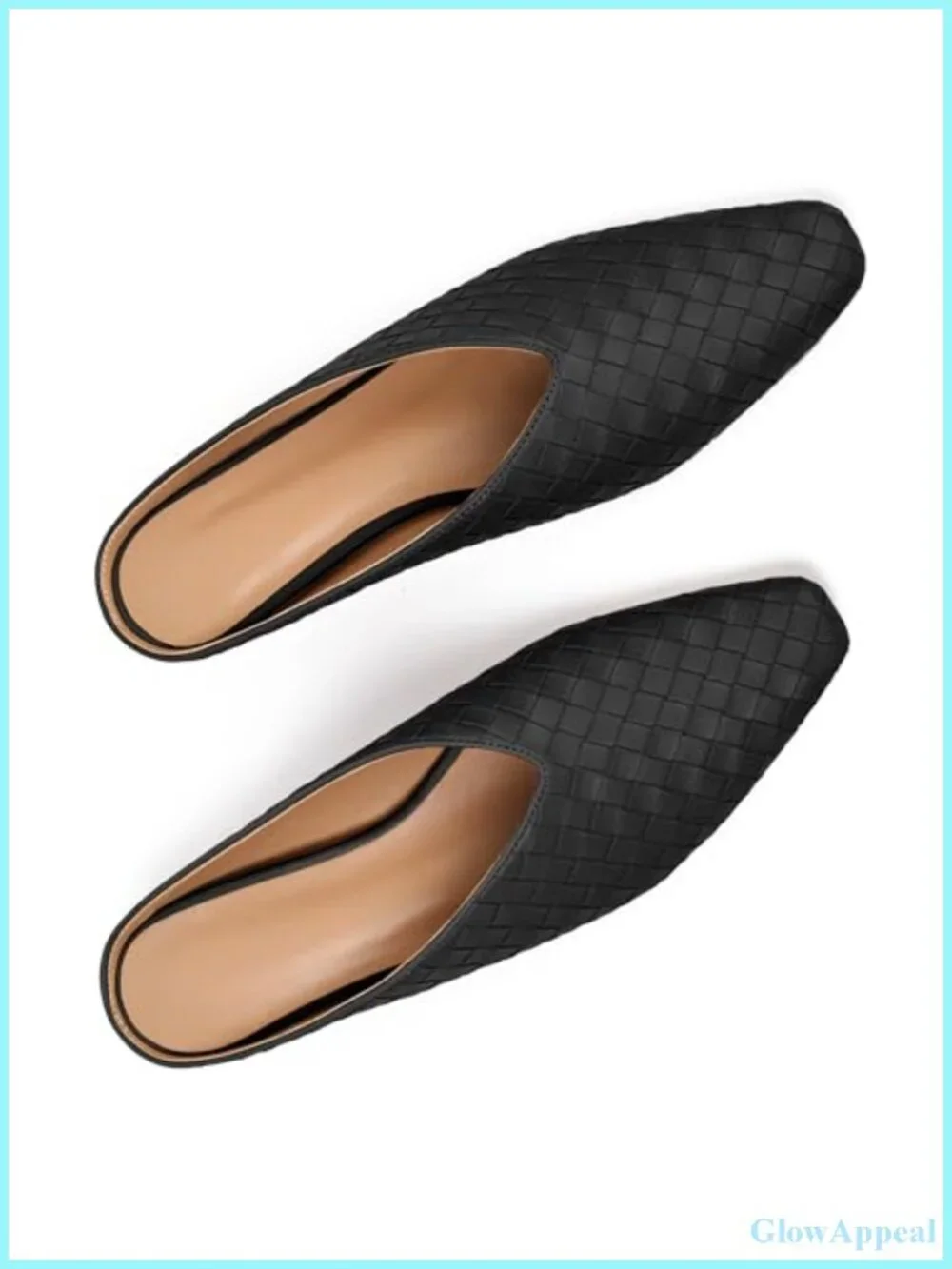Woven Square Toe Wedge Mules for Women Slip On Comfortable Fashion Slides